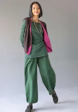 Cotton/linen harem trousers - monstera