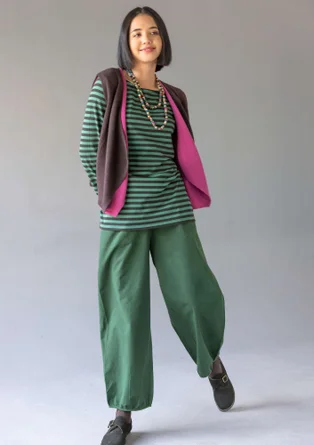 Cotton/linen harem trousers - monstera