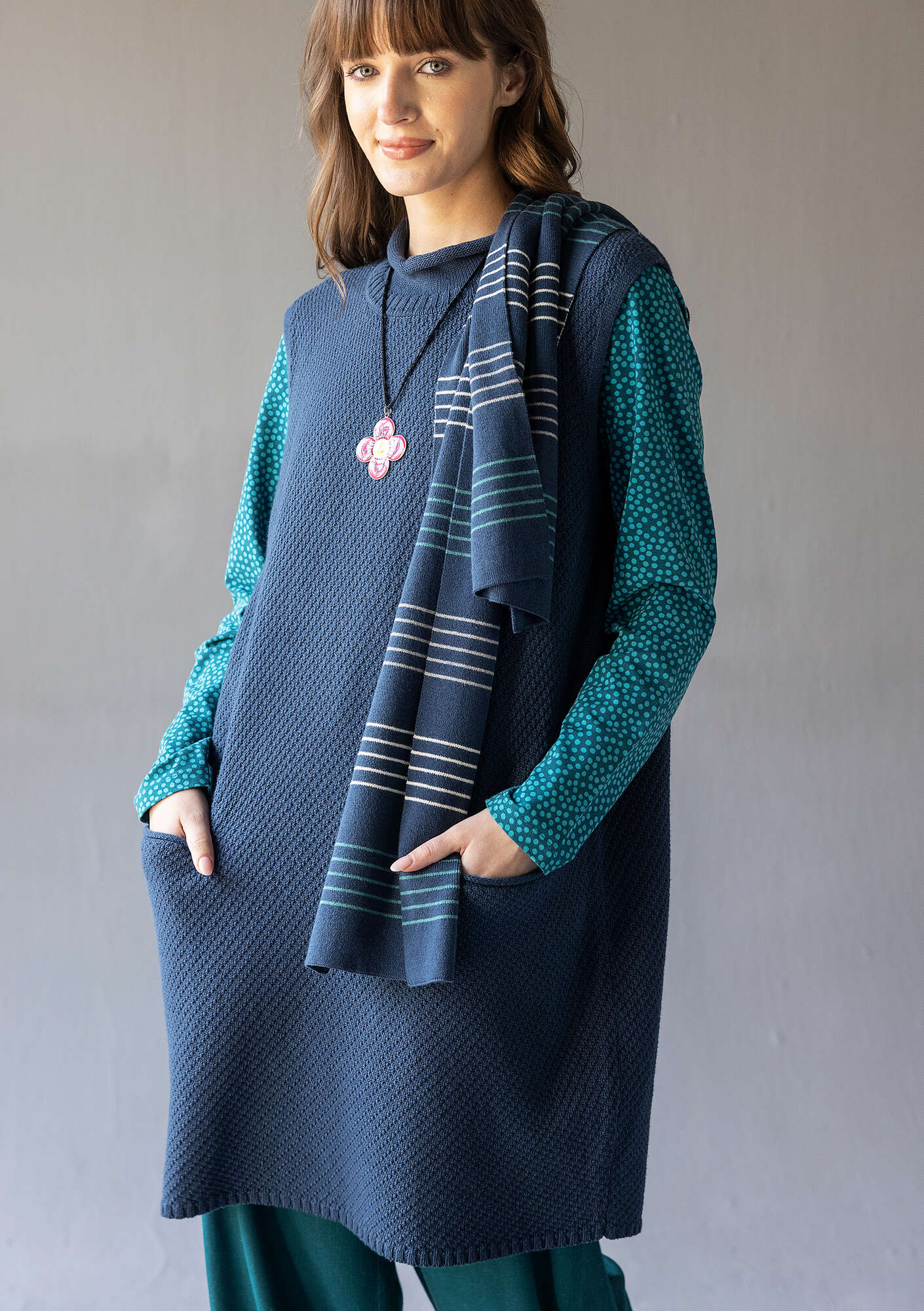Textured-knit tunic in organic cotton/wool gudrunsjoden.com