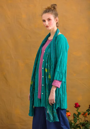 “Pimpinella” organic cotton blouse - aqua green