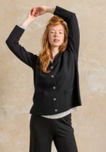 Knitted blazer crafted from felted organic wool - black