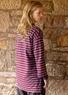Gestreifte Jerseytunika aus Bio-Baumwolle (aubergine-meeresblau L)