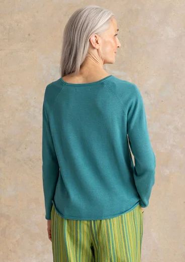 Pull en coton biologique/lyocell - bleu canard