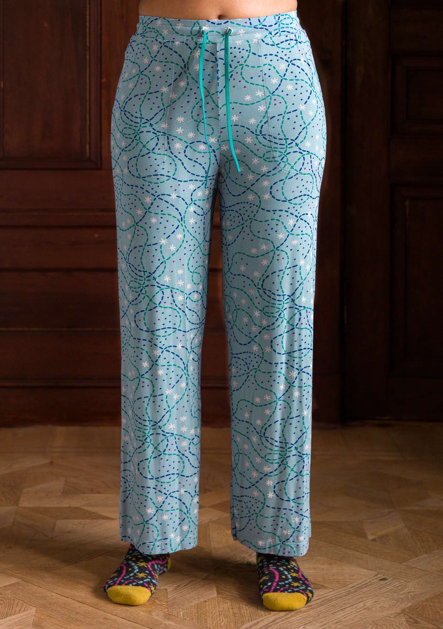 “Aurora” pajama pants in micromodal/spandex light blue thumbnail