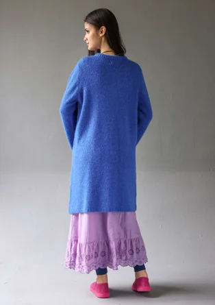 “Tulipe” alpaca blend long cardigan - sapphire blue