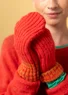 Moufles "Stripe" en alpaga mélangé (corail Taille unique)