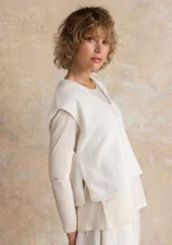 Strickpullunder aus Bio-/Recycling-Baumwolle - ungefärbt