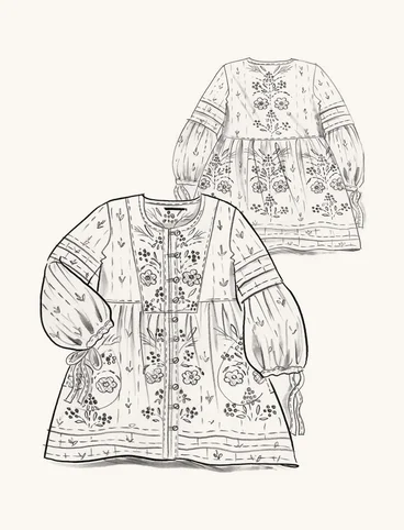 “Hjortron” woven tunic in organic cotton - cyklamen