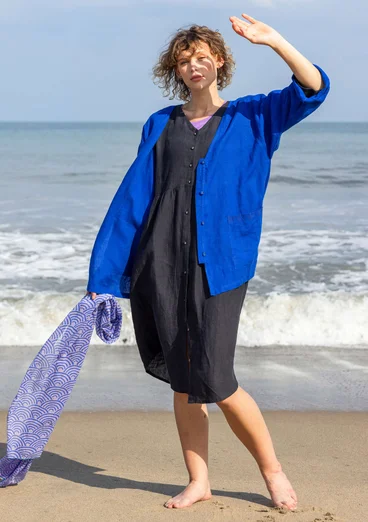 Kleid aus Leinengewebe - schwarz