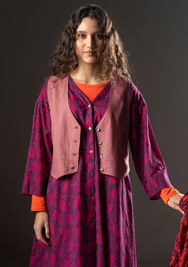 Woven organic cotton waistcoat - dusty red