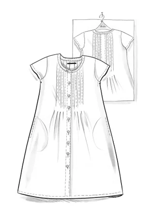 Robe "Ikat" en coton tissé - noir