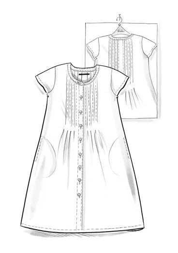 Robe "Ikat" en coton tissé - noir