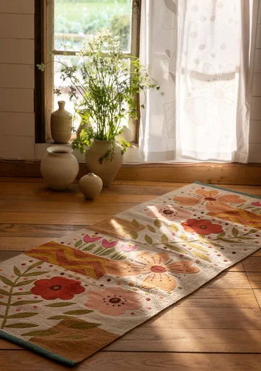 Läufer „Flora“ aus Bio-Baumwolle - multi