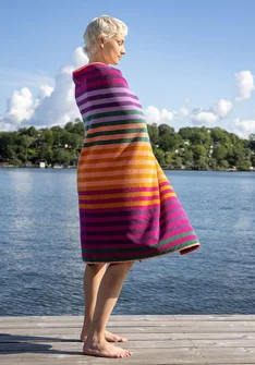 “Sunset” organic cotton bath sheet - cochineal