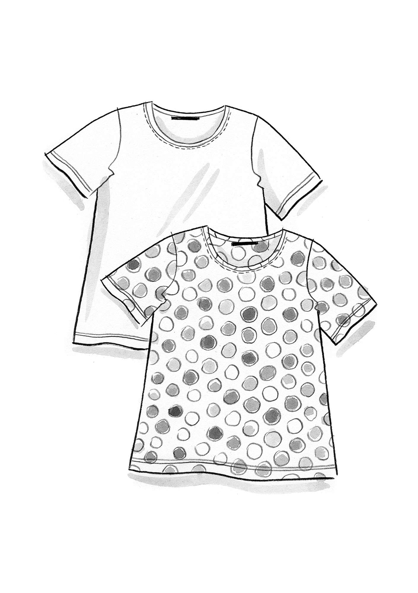 T-Shirt „Cloud“ aus Öko-Baumwolle/Elasthan  dunkelnatur-gemustert