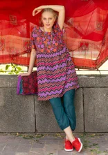 “Ping” woven dress in organic cotton - dark aubergine