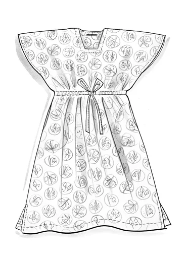 Vævet kjole "Kusama" i økologisk bomuld/genbrugsbomuld - kirsebær