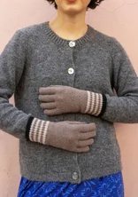 Fingerhandschuhe aus Lammwolle - taupe-melange