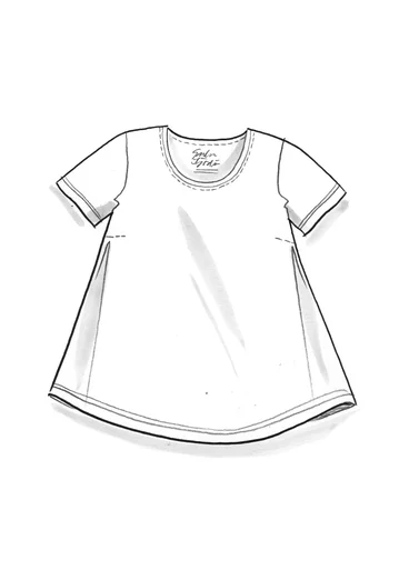 Kortärmad trikåtop "Ines" i ekologisk bomull - halvblekt