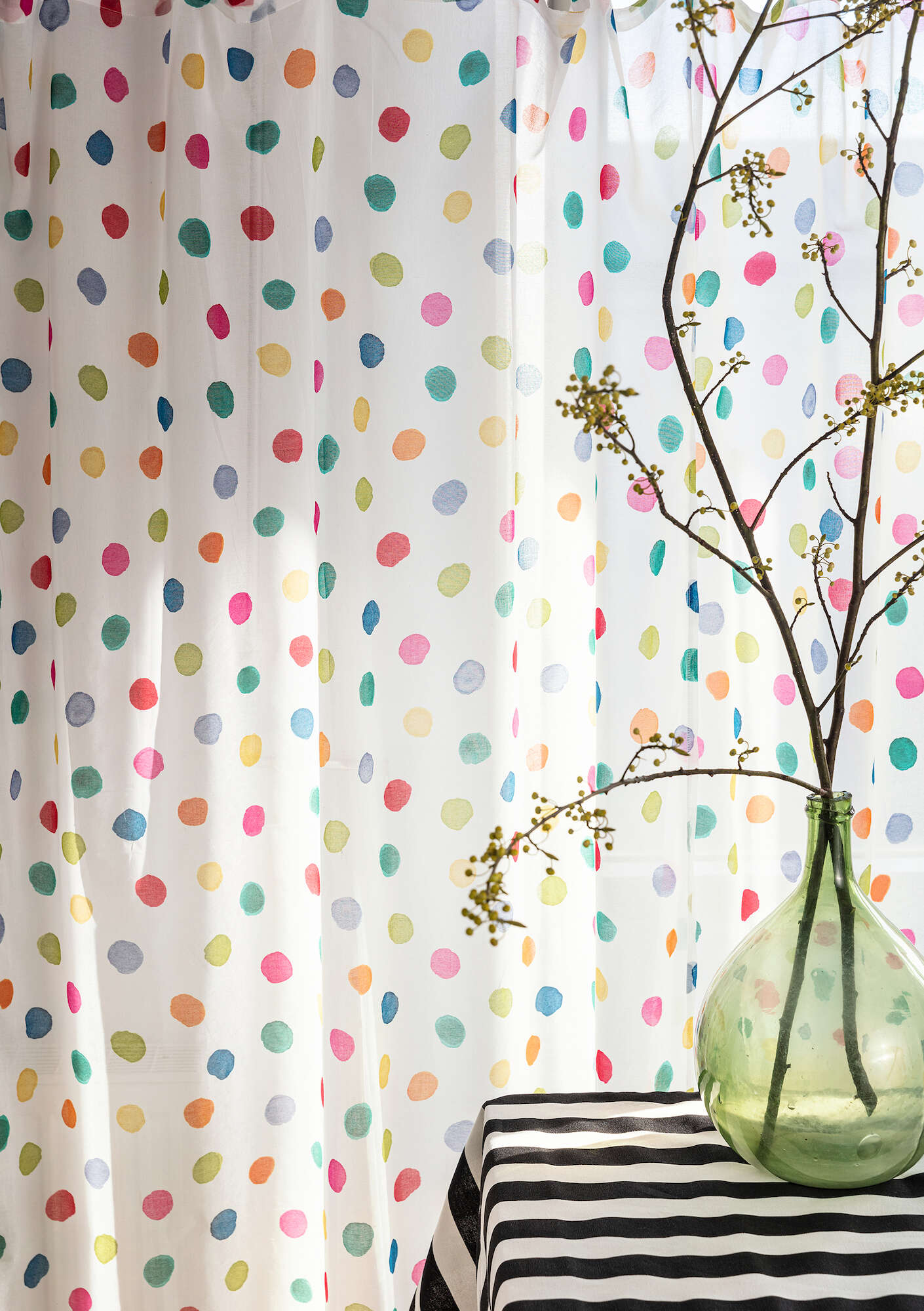 “Azur” curtain in organic cotton multi-color thumbnail