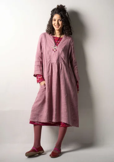 “Bodil” woven linen dress - chalk pink