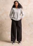 Pantalon en tissu de coton biologique/lin (noir XL)