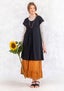 “Molly” jersey dress in nubby organic cotton black thumbnail