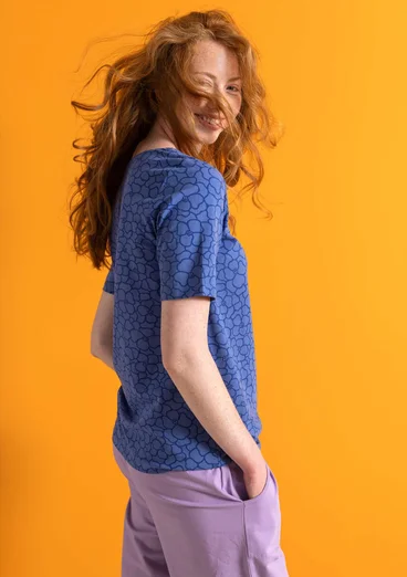 Jerseyshirt „Theia“ aus Bio-Baumwolle/Elasthan - altblau-gemustert
