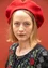 Knitted beret in felted organic wool (tomato One Size)