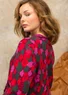 Florale Strickjacke „Hillevi“ aus Bio-/Recycling-Baumwolle (aubergine XL)