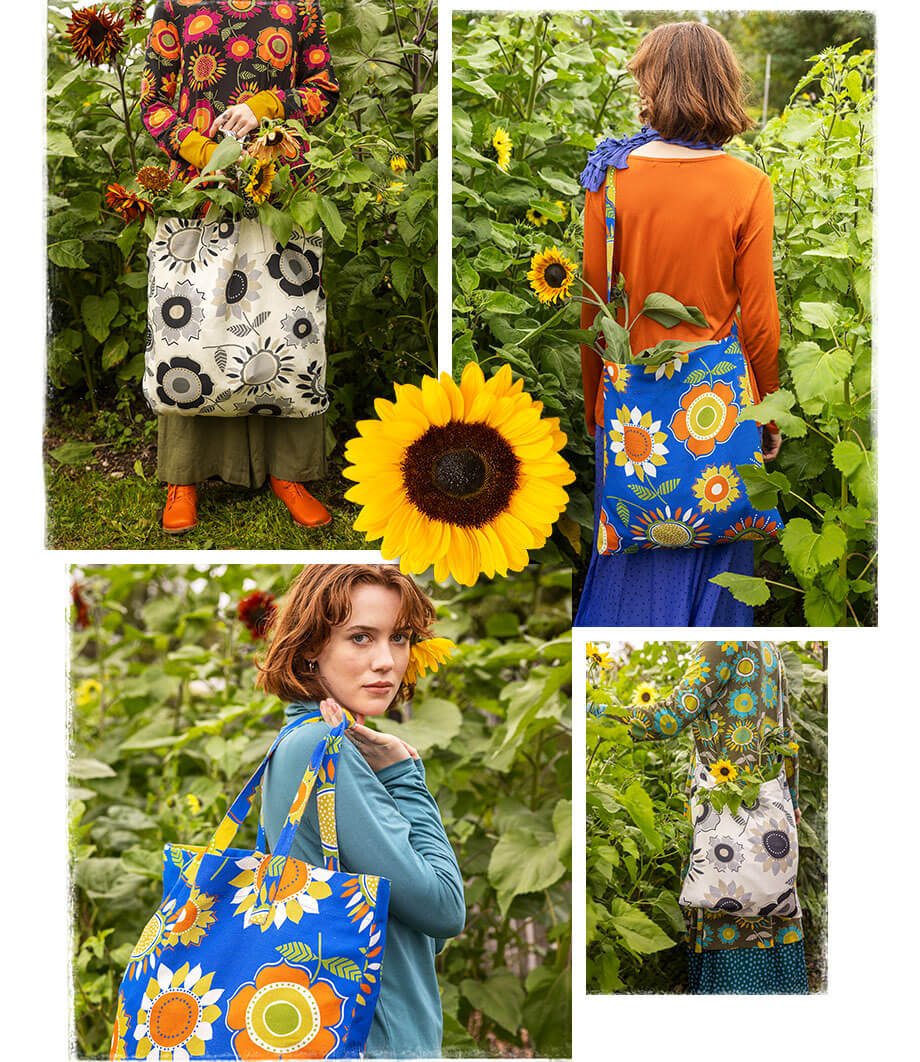 “Sunflower” organic cotton/linen bag