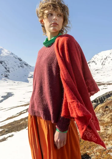 “Forgetmenot” scarf knitted in an alpaca blend - parrot red/melange