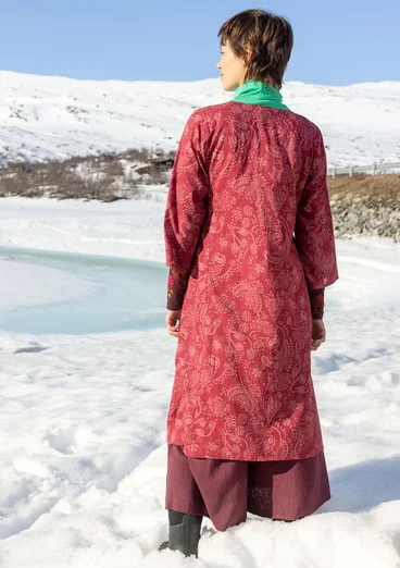 Jurk "Denali" van geweven biologisch katoen - granaatappel