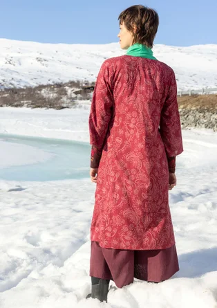 Jurk "Denali" van geweven biologisch katoen - granaatappel