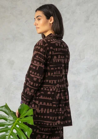 Veste "Paraguay" en velours de coton biologique/polyester recyclé - mûrier noir