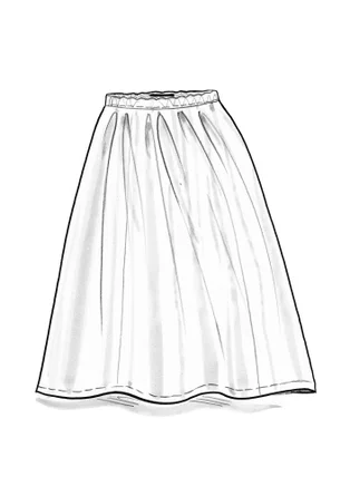 Geweven rok "Melody" van biologisch katoen/zijde - roze begonia