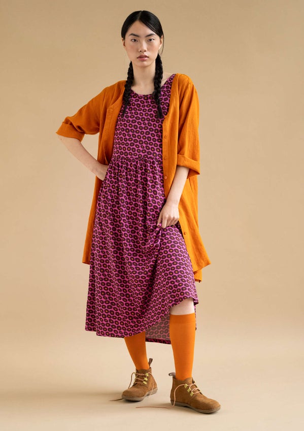 Jersey dress Billie hibiscus/patterned