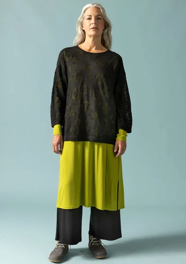 Pointelle sweater in linen/recycled linen -