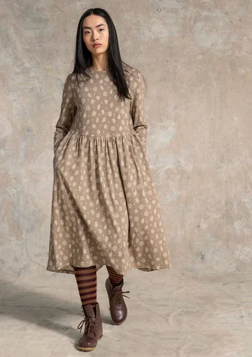 Jerseykleid „Taiga“ aus Bio-Baumwolle/Leinen - taupe