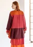 “Azores” artist’s blouse in linen (aubergine/multicoloured M)