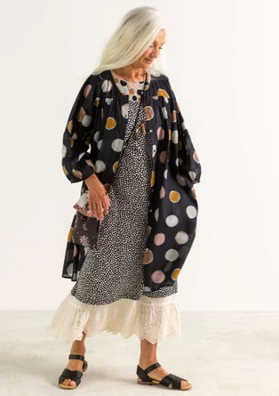 Robe "Billie" en coton biologique/recyclé - noir/motif
