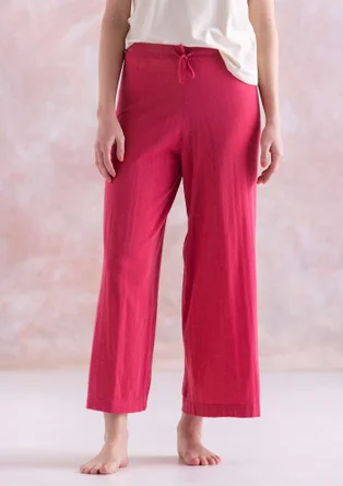 Fine-knit organic cotton trousers - coral