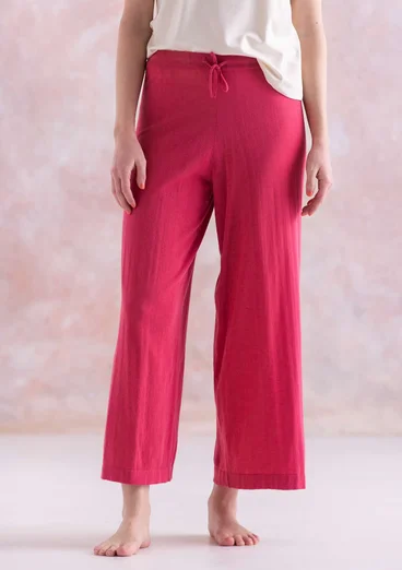 Fine-knit organic cotton trousers - coral