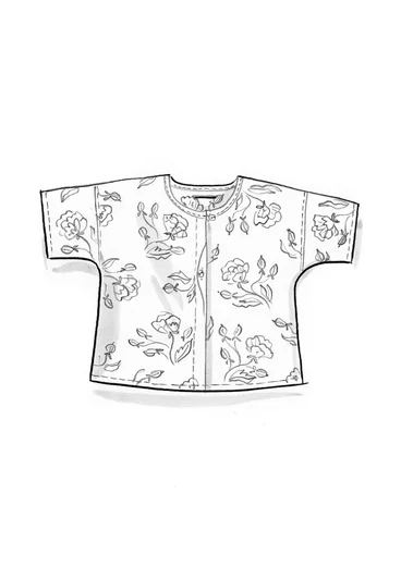 Blouse tissée ”Rose hip” en coton biologique - indigo vert