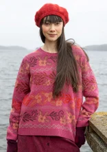 Marinepullover „Peninsula“ aus Lammwolle - christrose-gemustert