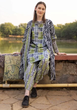 Kleid „Zebra“ aus Bio-Baumwollgewebe - vanille