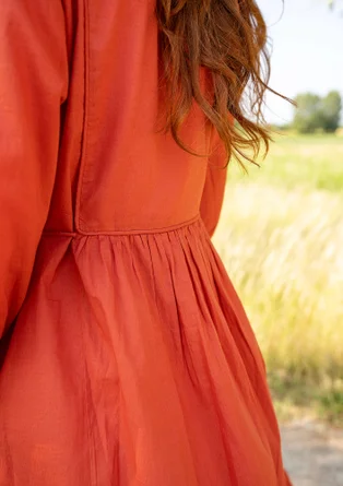 Kleid „Sahara“ aus Bio-Baumwollgewebe - ziegel