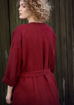 Kimono "Tuvstarr" en lin tissé - rouge agate