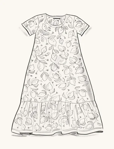 Trikåklänning ”Luisa” i ekologisk bomull - oblekt