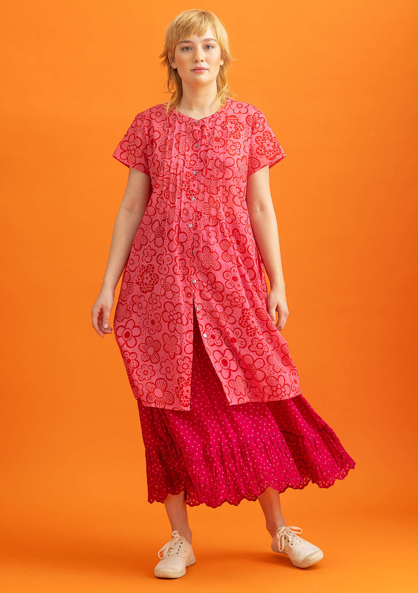Geweven jurk flamingo/patterned